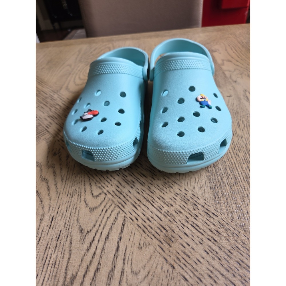 Original Crocs Classic Color Aqua Blue 10 Mens 12 Women's Excellent Unisex - Picture 3 of 8